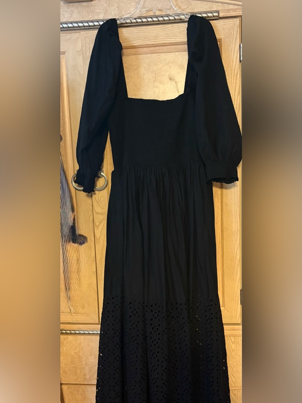 Free People Black Puff-Sleeve Maxi Dress